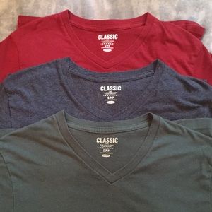 Three Classic Old Navy V-Neck T-shirts